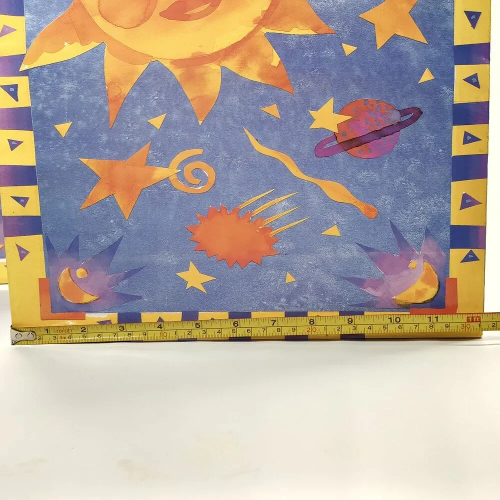 Vintage 90s Sapphire Celestial Sun Moon Stars Gift Bags Y2K Cosmic Lot 2 Large